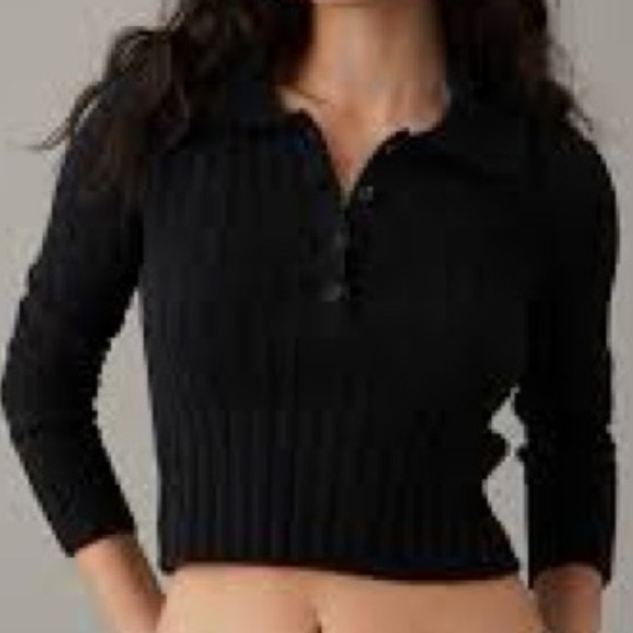 NWT Green teal American Eagle Eyelash Polo Fall Cozy Sweater Women’s XXL - Picture 3 of 5